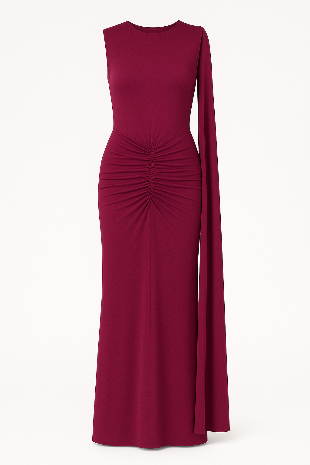 Verena Square Neck Backless Ruched Maxi Dress with Ribbon