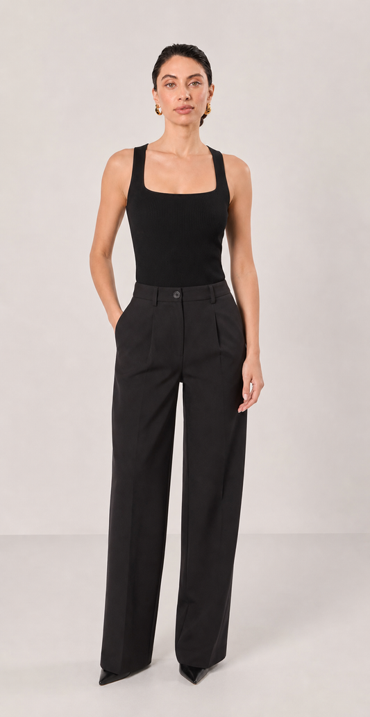 Mika Ribbed Off The Shoulder Strappy Tank Top