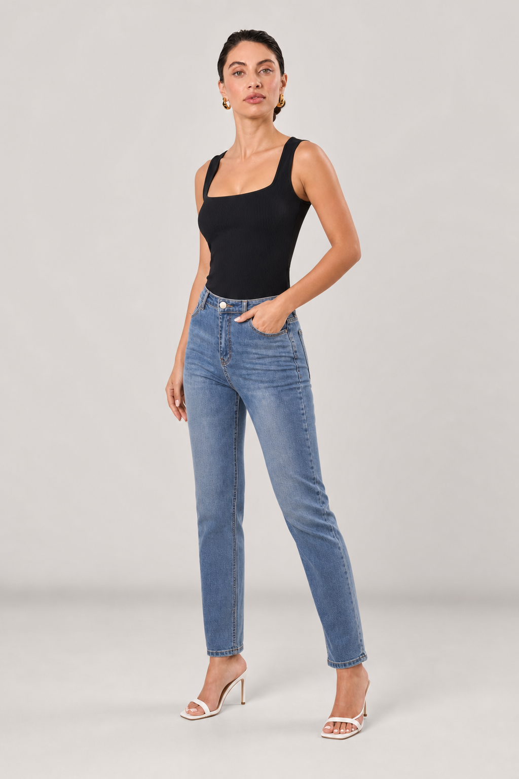 Mika Ribbed Off The Shoulder Strappy Tank Top