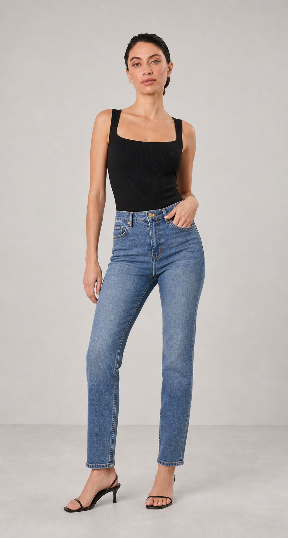 Mika Ribbed Off The Shoulder Strappy Tank Top